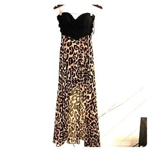 NWOT Sexy high-low Leopard print dress sz S